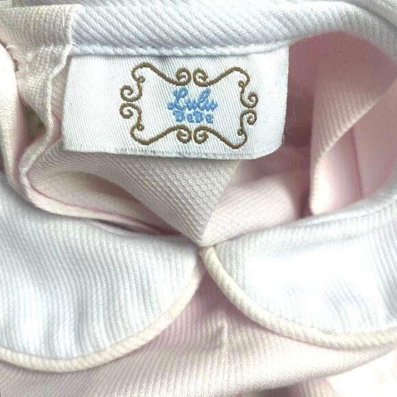 $78 LULU BEBE Dana Embroidered Birthday Party Dress Puff Sleeve Pleated Pink 24M - Picture 6 of 8